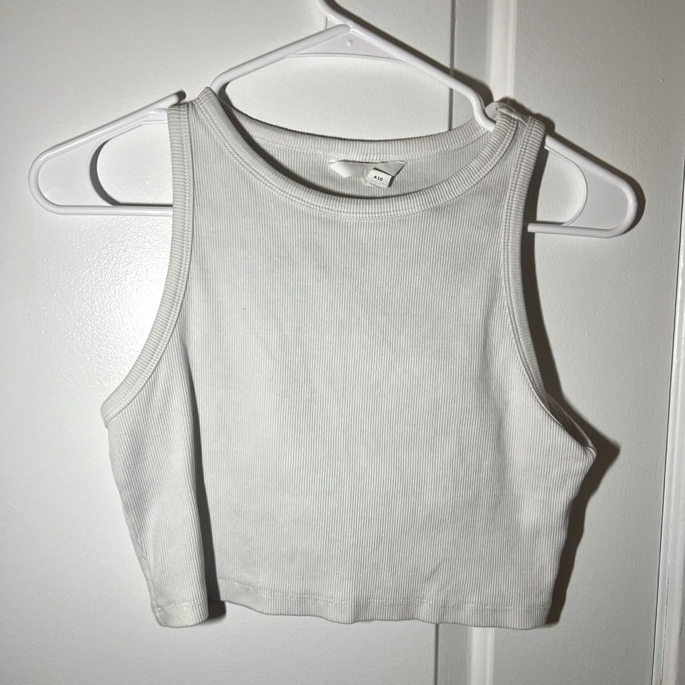 White cropped tank top
